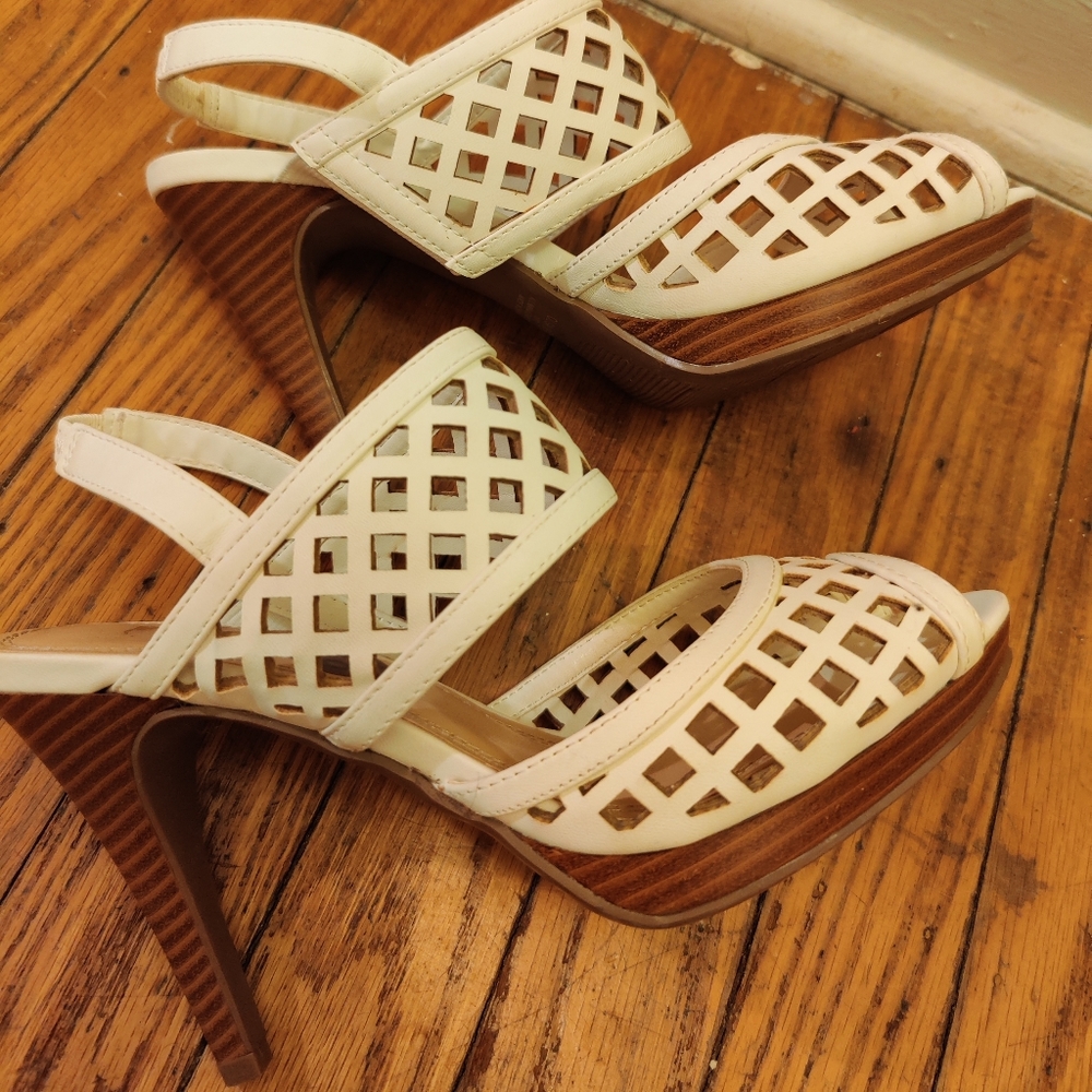 Impo white sandal heels